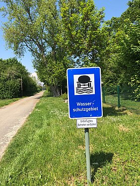 Hinweisschild für ein Wasserschutzgebiet
