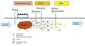 Schema: In-situ Sanierung von Grundwasser