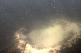 Schlammaufwirbelung oberhalb der Leckage